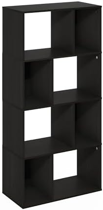 Furinno DALY Book Shelf, 8-Cube Bookshelf, Cube Storage Organizer Bookcase with Irregular Compartments, 11.7 x 23.6 x 49