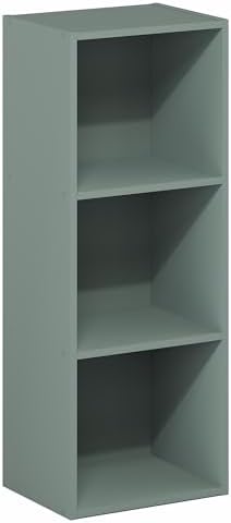 Furinno LUDER Book Shelf, 3-Cube Bookshelf, Bookcase with Open Shelves, 9.3 x 12 x 31.5, Easy Assembly, for Living Room,