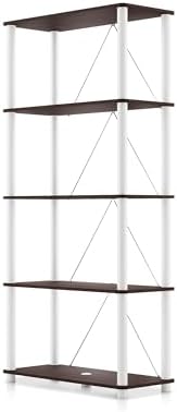 HOMES: INSIDE + OUT Apexa Modern 5-Tier Wide Shelving Units, Collectibles Display Shelves, Easy Assembly Standing Shelf,