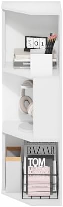 Furinno ECON Corner Shelf, 3-Tier Corner Book Shelf, Standing Storage Shelves, Cube Display Rack, Bookshelf, for Organiz
