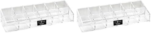Isaac Jacobs Clear Acrylic 12 Compartment Nail Polish Holder, Organizer for Makeup, Essential Oils, Storage Solution, Ra