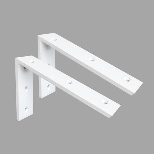 Heavy Duty Countertop Support Bracket 2 Pack - 10"x6"x2.5" White Granite/Quartz/Concrete/Laminate Shelf L Bracket