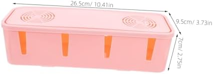 Pink Plug Storage Box for Power Strip, ABS Plastic Cord Organizer