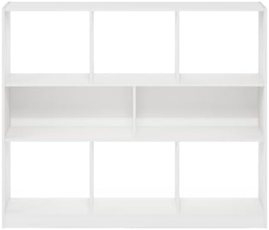 Furinno DALY Book Shelf, 8-Cube Bookshelf, Horizontal Cube Storage Organizer Bookcase, 10.9 x 47.2 x 39.4, for Living Ro