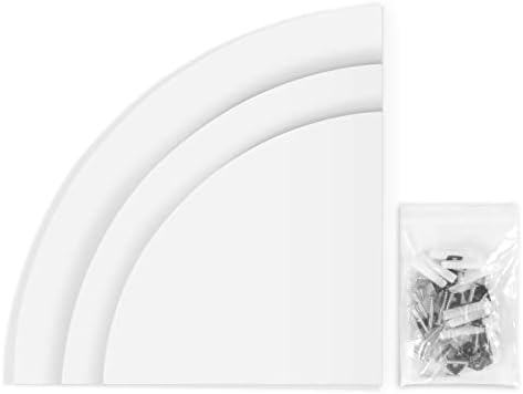 Set of 3 Corner Floating Shelves - Wall Mounted Storage Rack Bookshelves Home Furniture Office Decor, White
