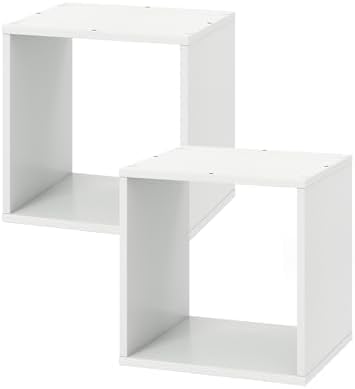 2 Stackable Cubes Bookcase, Wooden Cubby Storage Organizer