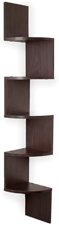 Danya B Decorative Floating Shelf Units, Rustic Shelf Organizer for Home Furnishings, 5 Tier Corner Shelf, Great for Liv
