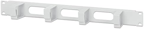 INTELLINET 19 Inch Cable Management Panel, 1U, 4 Short Plastic Rings, Grey