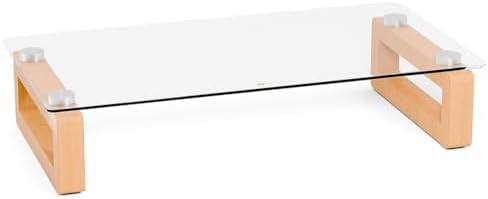 YEOUX Multi-Purpose Desktop Stand - 17.0" x 9.0" x 3.5" (Clear & Beech)
