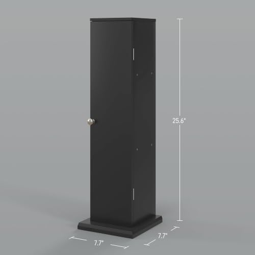HOMCOM Toilet Paper Cabinet Small Bathroom Corner Floor Cabinet Thin Black