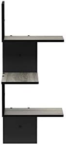Furinno Rossi 3-Tier Corner Floating Shelves for Wall, French Oak