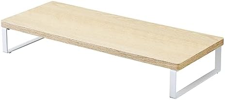 Lihit Lab A8002-35 Computer Stand, Monitor Stand, Wood Grain, MDF Desktop Stand, Slim, Natural, Width 19.7 x Depth 7.9 x