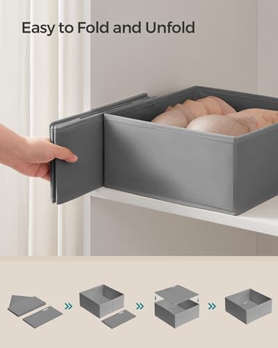 SONGMICS Drawer Organizers, Set of 18, Foldable Fabric Storage Boxes