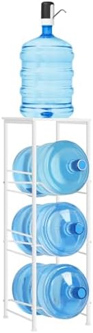 5 Gallon Water Bottle Jug Holder 3-Tier Water Bottle Holder Organizer with Top Shelf, Heavy Duty Water Dispenser Stand R