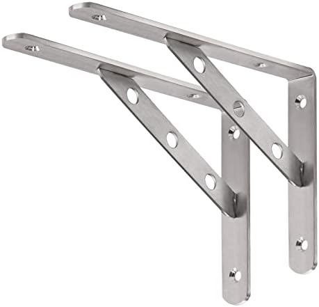 YUMORE 8 Inch Shelf Bracket, Heavy Duty L Bracket, 2 Pack