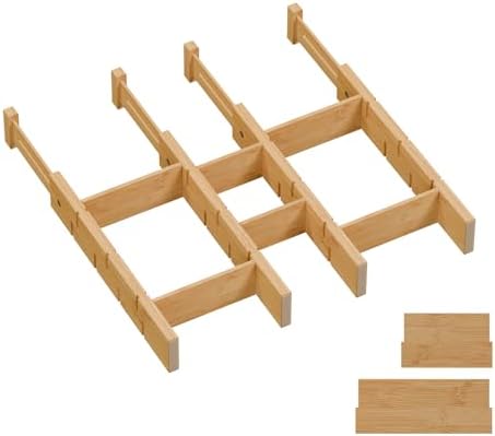 Bamboo Drawer Dividers, Expandable Kitchen Drawer Organizer