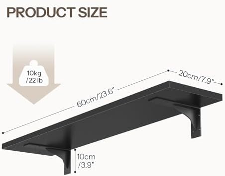 HOOBRO Floating Shelves for Wall, 23.6" Wall Mounted Shelves Set of 2