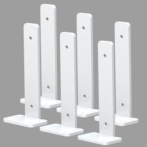 White Heavy Duty Iron Shelf Brackets,4 inch,Floating Brackets Upgraded, Heavy Duty Iron Shelf Brackets, Industrial Moder