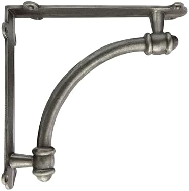 NACH Decorative Shelf Brackets, 2 Pack of 9.6 x 1.7 x 9.6 inch Antique Metal Cast Iron Shelf Brackets - Decorative Brack