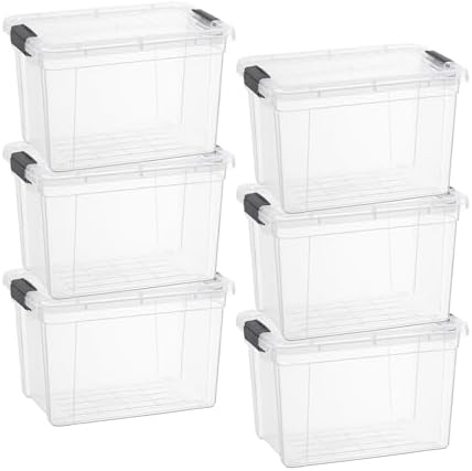 Superio 4.75 Quart Clear Plastic Storage Boxes with Lids, Stackable Organizer Containers, BPA-Free Storage Bins for Home
