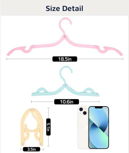 10 Pcs Travel Hangers, Cruise Ship Essentials Foldable Hangers Plastic Travel Essentials, Portable Cruises Must Haves 2026 for Suitcase, RV Camping Airplane Europe Vacation Essential, Morandi