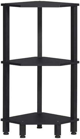 YUFAM 3-Tier Corner Shelf, Black