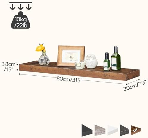 HOOBRO Floating Shelves for Wall, Wall Mounted Shelf Set of 2, 31.5" Hanging Shelf with Invisible Brackets, for Wall Sto