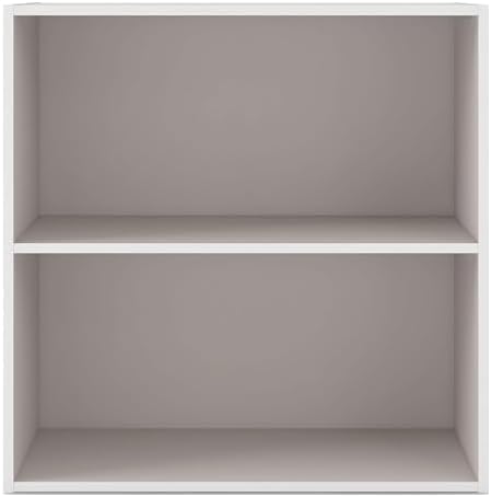 Homes: Inside + Out Apexa 2-Tier Cube Storage Organizer Shelves, Stackable Wood Bookcase Fits Cubby Bins for Organizatio