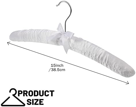 Jetec 48 Pack Satin Padded Hangers for Women Clothing 15",White