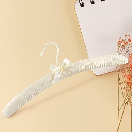 TOPIA HANGER Satin Padded Hangers for Women Clothing 17-inch 10 Pack Ivory