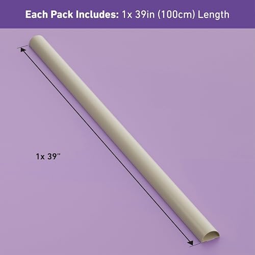 D-Line Half Round Cord Hider, Patented Cable Cover, Hide TV Wall Mount Wires, Raceway for Cords, Decorative Wire Covers,