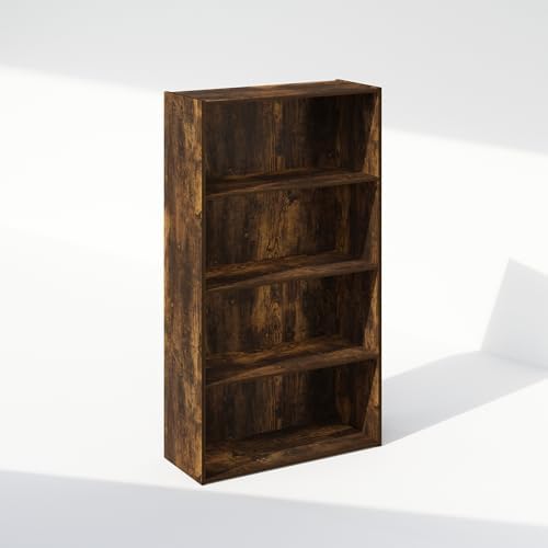 Furinno Simple Book Shelf, 4-Tier Bookshelf, Bookcase with Open Shelf, 9.4 x 23.6 x 41.7, for Living Room, Bedroom, Home