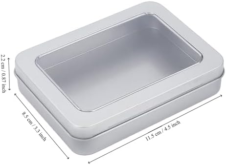 24 Pack Metal Storage Organizer Tins, Silver, 4.5 x 3.3 x 0.87 inches