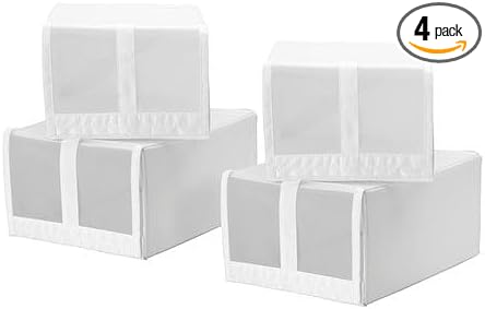 SKUBB 4 Pack White Shoe Boxes (22x34x16 cm) by SKUBB