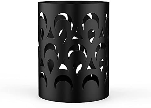 Mango Steam Metal Pen Holder, Stand for Desk - Pencil Cup Organizer for Office, Classroom, Home (Peacock, Black)
