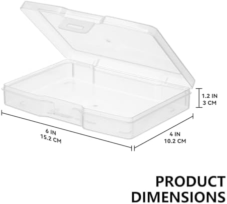 novelinks 6 Pcs 4"x6" Plastic Photo Storage Boxes with Tray (Clear 3Pack)