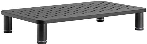 Husky Mounts Monitor Riser Laptop Stand, Adjustable Legs, Stackable, 14.5 x 9.25 x 3.125 Inches Max Height, Matte Black 