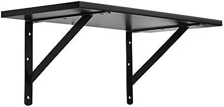 4 Pcs 10inch Tripod Triangle Shelf Brackets, Wall Mounted Shelf Supports Black,BT25004