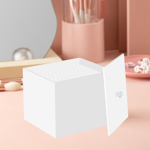Disposable Face Towel Holder Container Acrylic Box for Clean Towels White