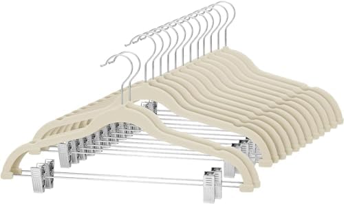 Cozymood Velvet Skirt Hangers 36 Packs Ultra Thin Hangers with Clips
