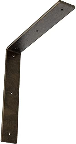 2" W x 12" D x 12" H Hamilton Steel Bracket, Antiqued Pale Gold