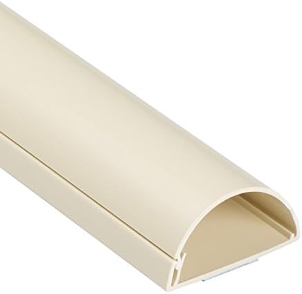D-Line Half Round Cord Hider, Patented Cable Cover, Hide TV Wall Mount Wires, Raceway for Cords, Decorative Wire Covers,