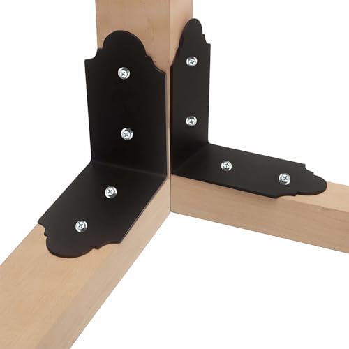 4Packs 90 Degree Angle Bracket Large L Brackets , 6" Heavy Duty Connector Brace, Building Products Decorative Knee Brace