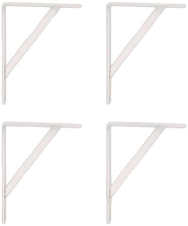 Amig - Pack of 4 Shelf Brackets Colour White - Bracket for Shelves 500 x 325 mm - Heavy-Duty Steel up to 185 kg