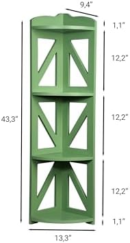 Corner Shelf Stand, Corner Bookshelf, Small Corner Shelves by Natural Wood, Plant Stand, Corner Bookcase for Living Room