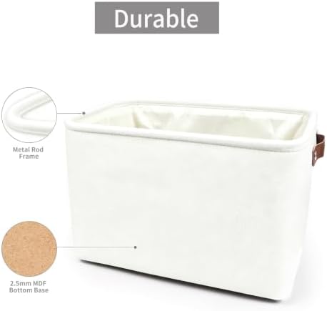 Bagnizer Storage Bins Large Fabric Storage Baskets for Shelves 3 Pack, Decorative Linen Closet Baskets with Handles for 