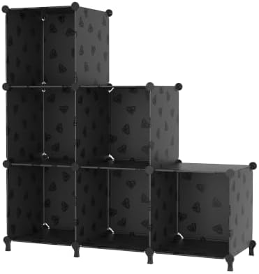 UNKU 6 Cube Storage Organizer, Closet Organizer Storage Shelves, Black