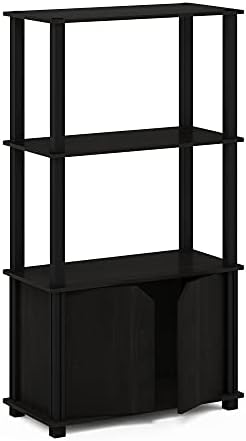 Furinno GO GREEN Storage Shelves, 4-Tier Book Shelf, Bookcase, Display Shelf with Open Shelf and Closed Storage, for Org