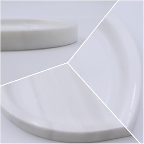 Natural Marble Tray, Oval Vanity Decorative Tray for Bathroom Counter, Countertop Stone Organizer, Catchall Tray for Kit