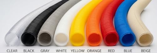Electriduct 1/2" Split Wire Loom Conduit (0.5 Inch ID) - Beige - 25 Feet